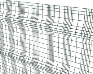 Durable welded mesh fencing system with decorative vertical bar styling